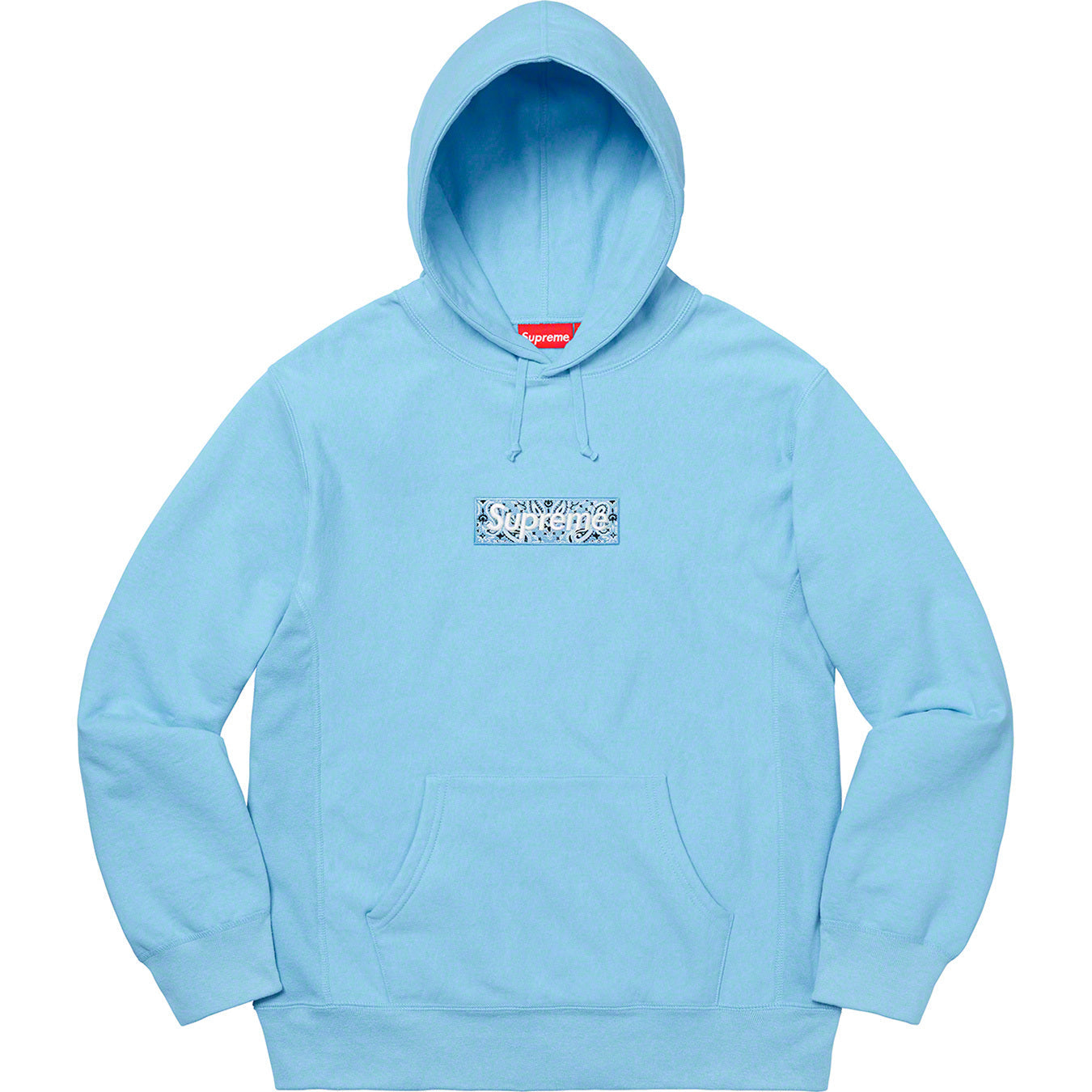 Supreme Bandana Box Logo Hooded Sweatshirt Light Blue